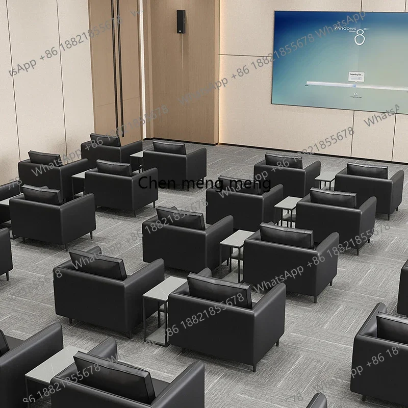 

Nordic Business Reception Sofa Single-Seat Conference Room Rest Area Office Sofa Coffee Table Set High-End Office FurnitureA178