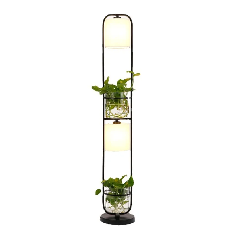 Retro wrought iron floor lamp, simple modern living room study bedroom vertical c