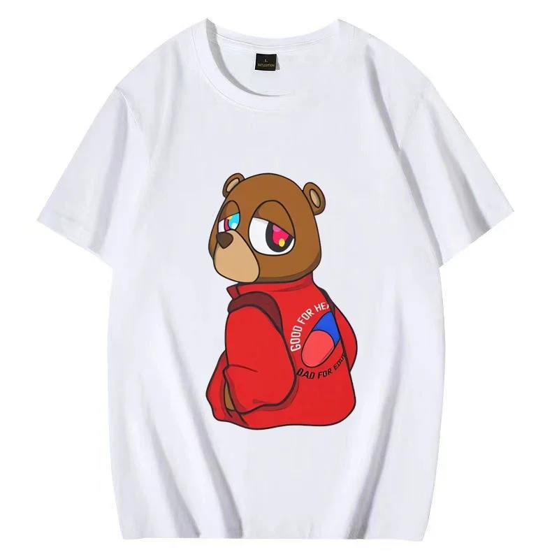 

Kanye West Graduation Bear T shirt Men Women Rapper Vintage Hip Hop streetwear Oversize Pure Cotton short sleeve Unisex t-shirts