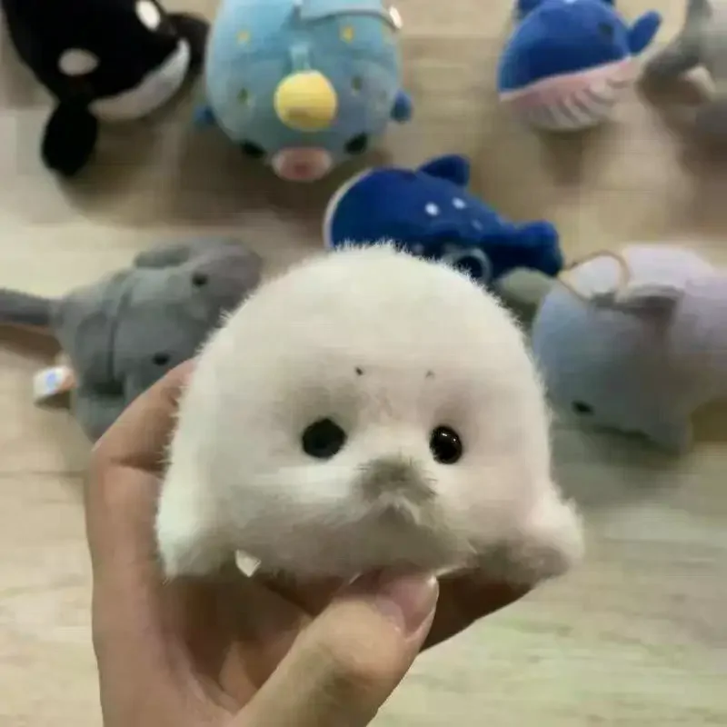 

Cute Simulation Baby Seal Plush Toy Pendant Kawaii Ocean Animal Soft Stuffed Bag Hanging Decor Souvenir Gift for Bag Accessories