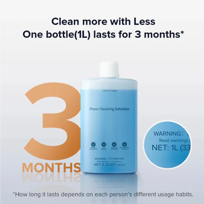 Original Roborock Floor Cleaning Solution Compatible Robot Vacuum Cleaners with Mopping and Wet & Dry Vacuum, 1L HA20