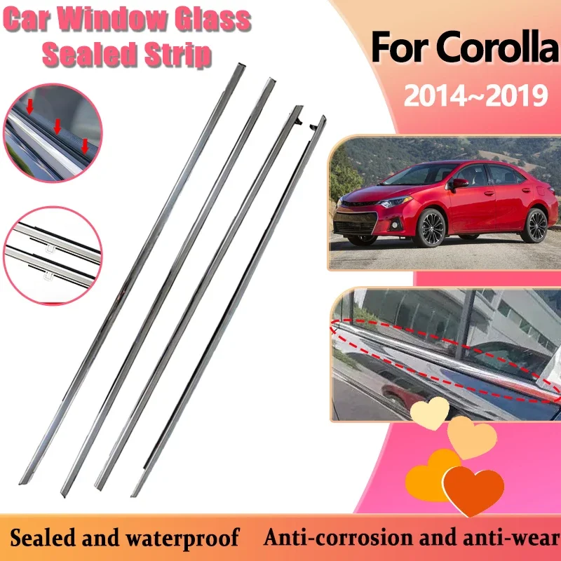 

Car Window Molding For Toyota Corolla E170 E180 2014~2019 Door Weatherstrip Rainproof Weather Glass Sealed Strip Car Accessories