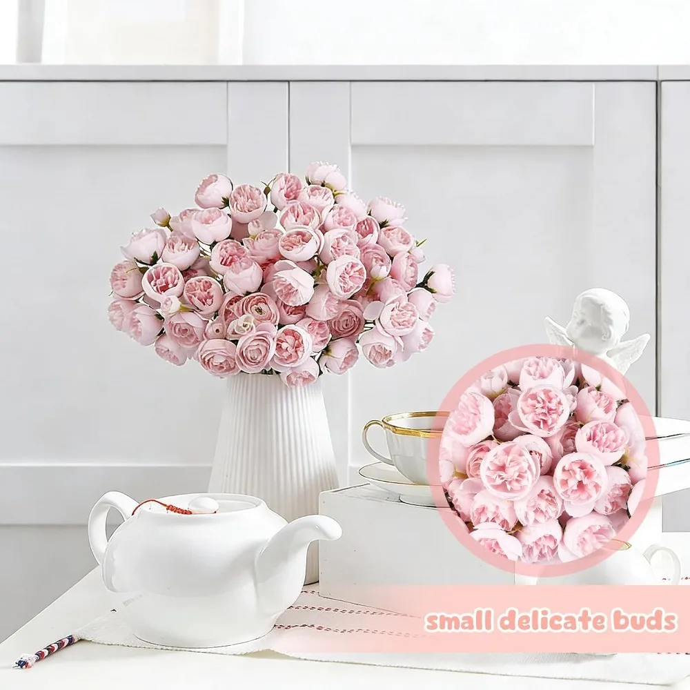 27 Köpfe Künstliche Rosen-Blumensträuße Heimdekoration Valentinstag Vintage DIY Braut Hochzeitsdeko Bastelgeschenke Zubehör – Detail 5