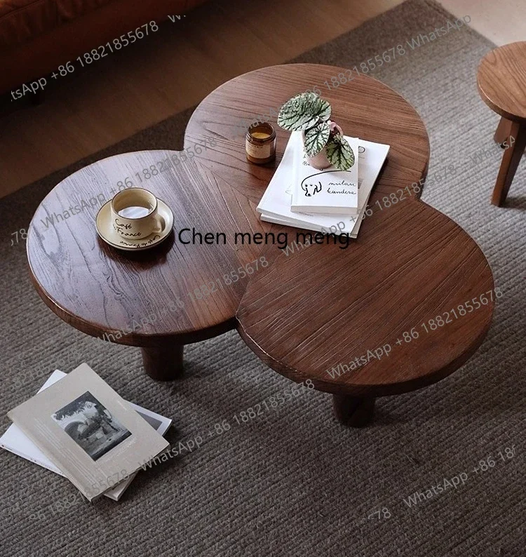 

cc182Special-shaped coffee table, modern simple living room, solid wood coffee table, Japanese wabi-sabi style tea table