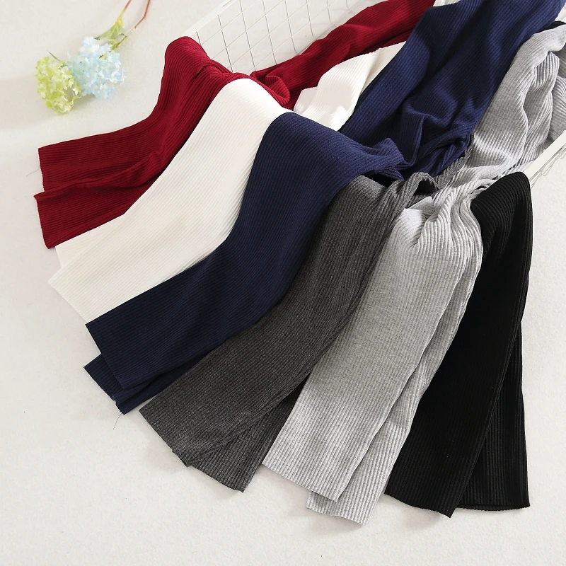 Spring Autumn Cotton Women's Slim Fit Pants High Waist Thin Nine Points Elasticity Pure Cotton Bottoming Trousers Black plus ...