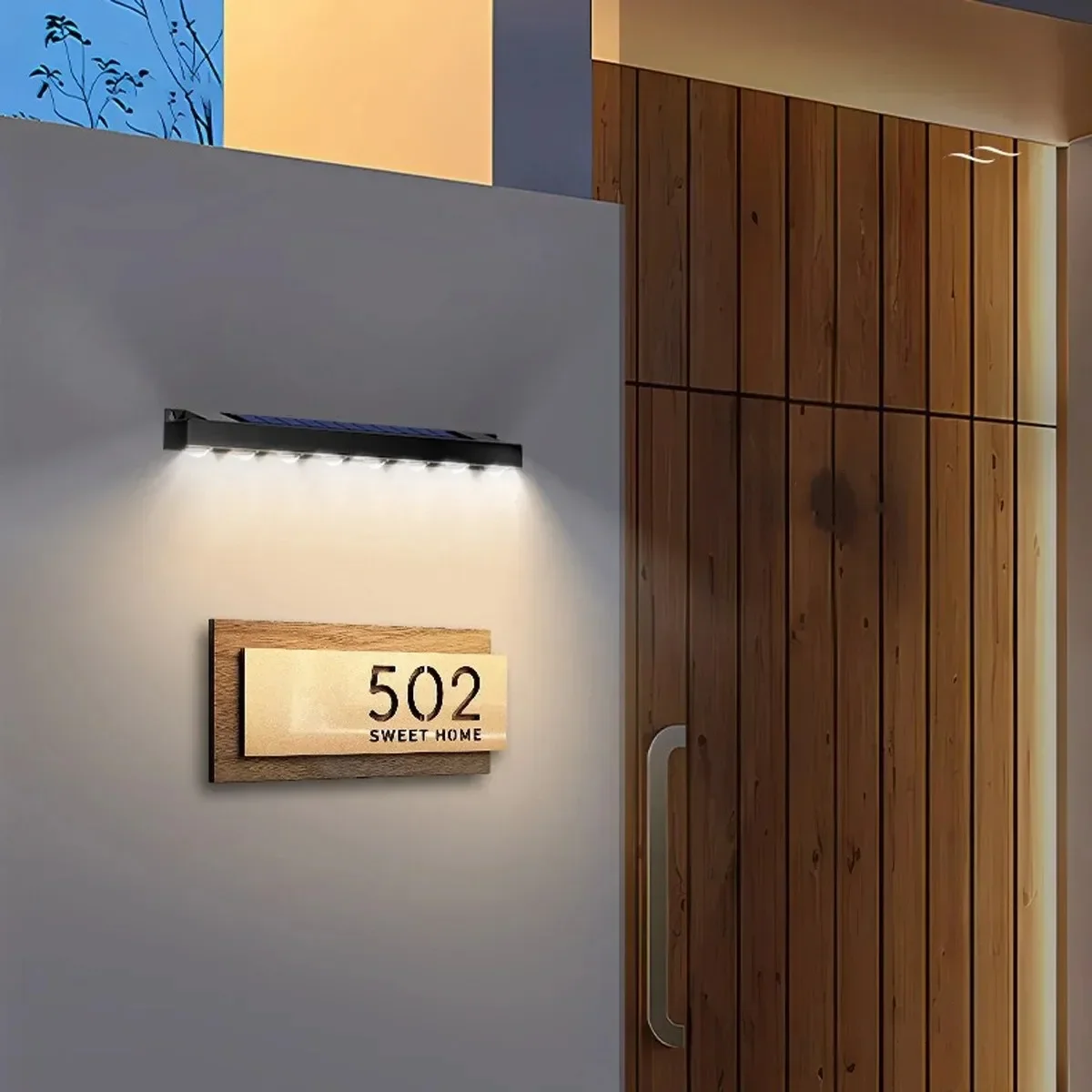 

4/6/8LED Solar Wall Light Outdoor Waterproof Solar Fence Sign Lights Garden Decor Porch Patio Deck Balcony Home Atmosphere Light