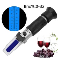 1set Handheld Alcohol Refractometer Sugar Wine Concentration Meter Densimeter 0-32% Alcohol Beer 0-32% Brix Grapes