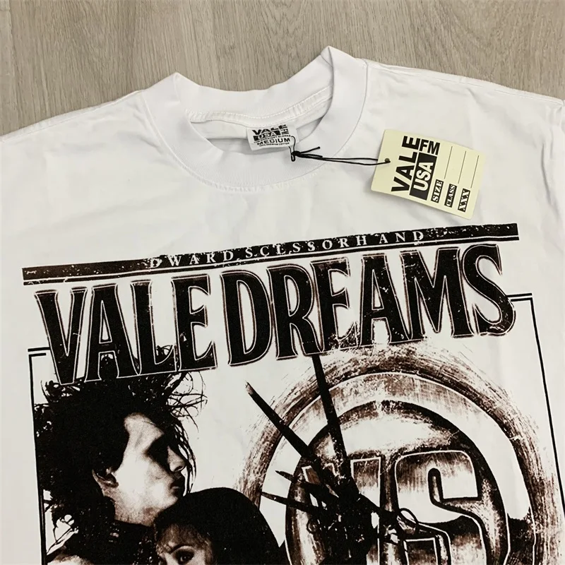 

American High Street Vale T Shirts Movie Poster Scissorhands Printing Oversized VALLEY Short-sleeves Top Tees