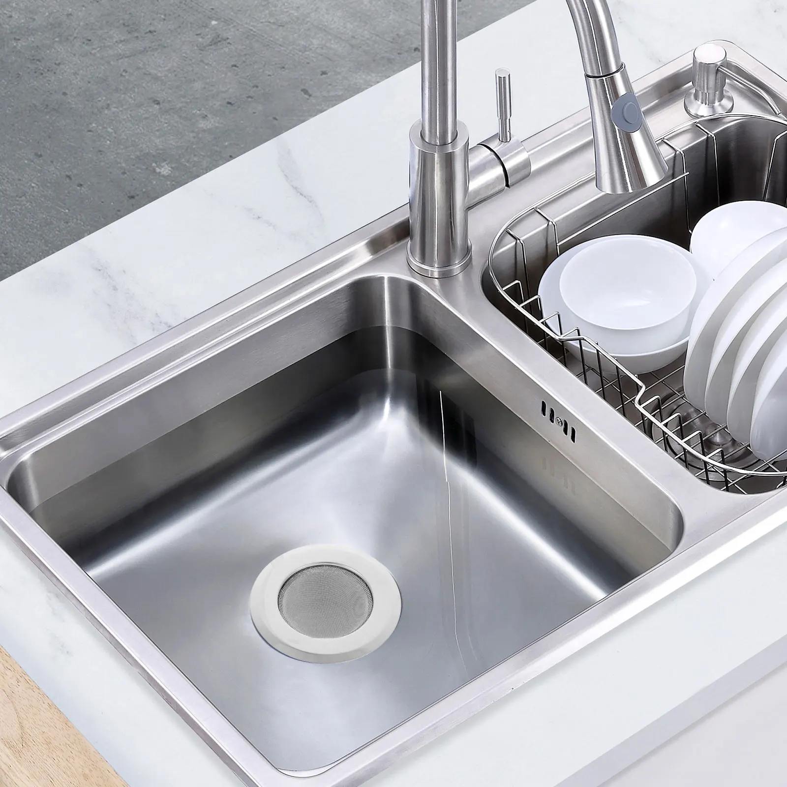 

6Pcs Stainless Steel Sink Strainers Sturdy Mesh Filter Kitchen Drain Catcher Clog Prevention Tool Sink Strainer