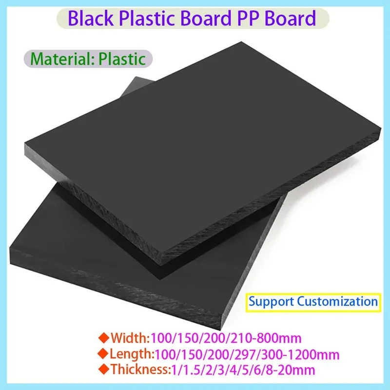 Black PP Engineering Plastic Board Square Polypropylene Sheet Panel