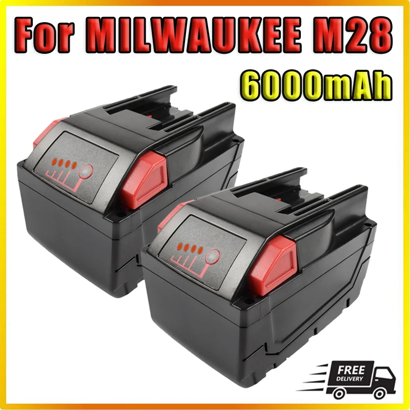 28V 6.0Ah dla wymienna bateria litowo-jonowego Milwaukee M28 dla Milwaukee 28V M28 48-11-2830 0730-20 akumulator narzędziowy