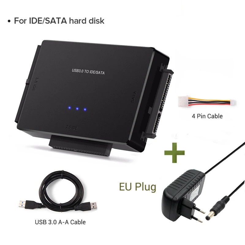 USB 3.0 naar SATA IDE Harde Schijf Adapter Converter Kabel voor 3.5 2.5 inch HDD/SSD CD DVD ROM CD-RW 3 in 1 IDE SATA Adapter