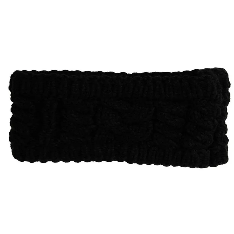 Autumn Winter Thicken Knitting Woolen Wide Headband For Women Plush Lined Headwrap Turban Hairbands Keep Warm Female Ear Warmers