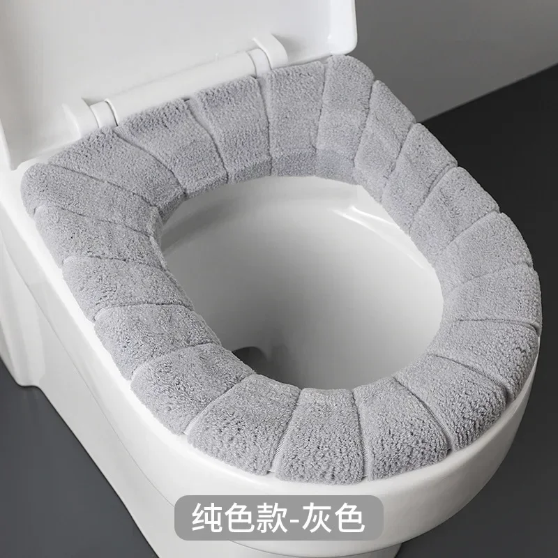 Bathroom Toilet Seat Cover Universal Plush Toilet Cushion Household Warm Soft Thicken Toilet Seat Cover  Warmer Closestool Mat