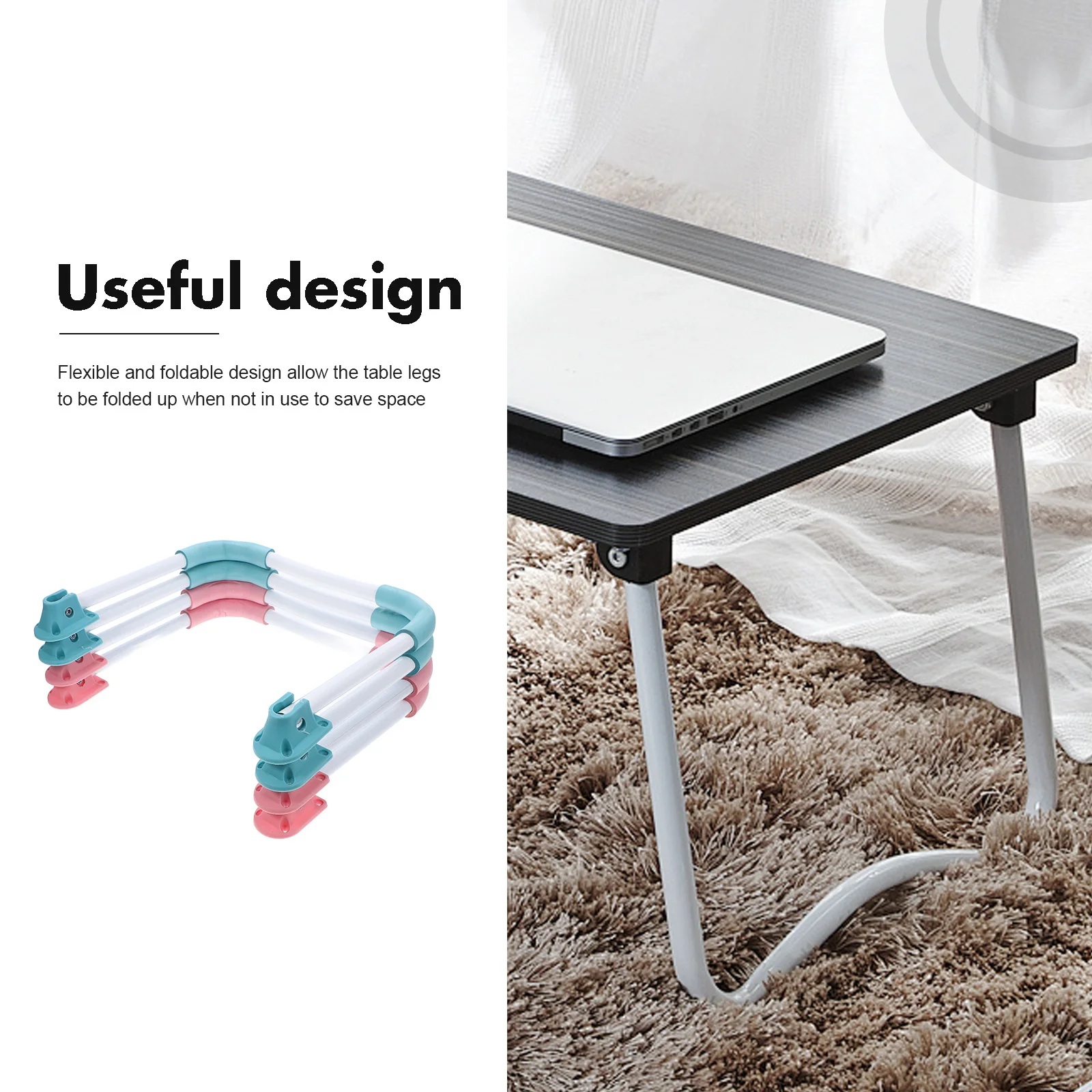 

2Sets Foldable Legs for Desk U Shape Dining Table Legs Heavy Duty Metal Bracket Folding Brackets Heavy Duty Folding Bracket