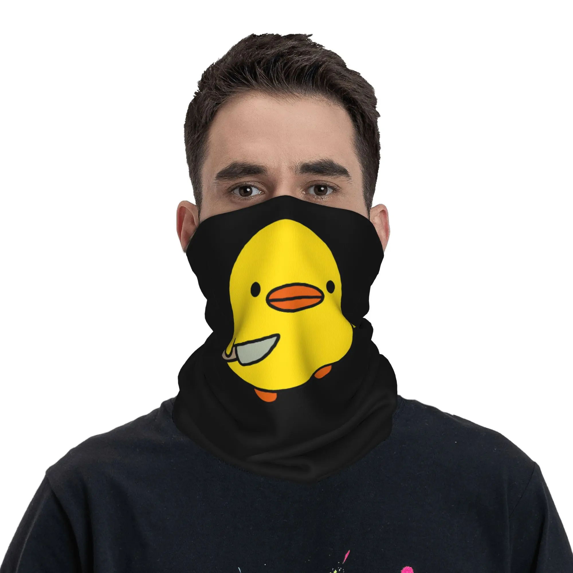 eend met mes kawaii eend mes eend Bandana Halsbeenkap Gedrukt Masker Sjaal Multifunctionele Fietssjaal Fietsen