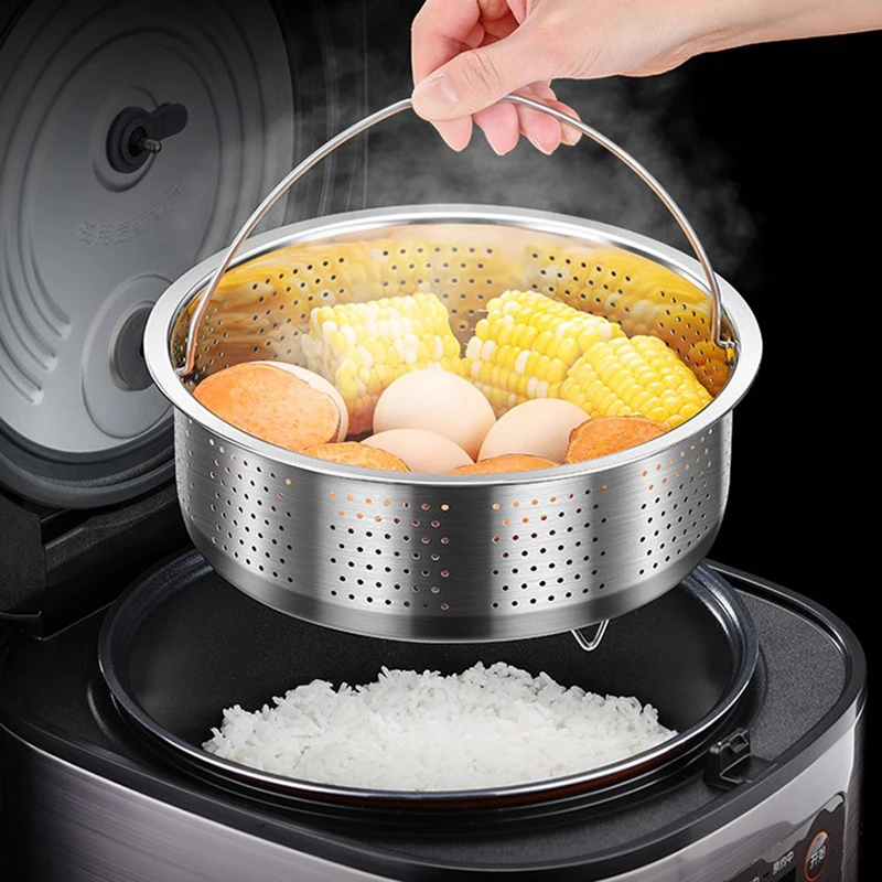 Cesta de vapor de acero inoxidable, accesorios para olla Stant, cocina instantánea con mango de silicona, olla a presión, vaporizador de arroz, 1 ud.