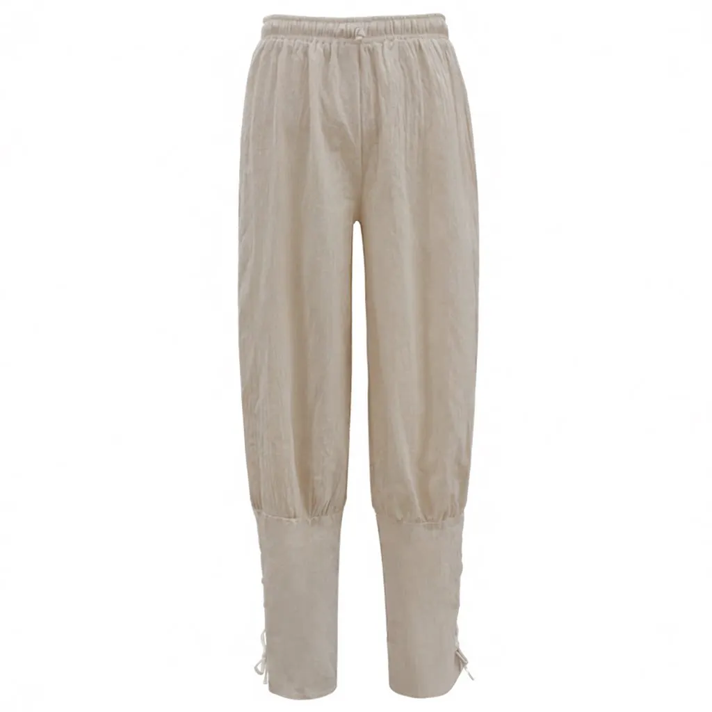 Medieval Loose Casual Pants Pure Color Halloween Small Foot Strap Wish Hot Long Pants Women's Ethnic Costume Stage Costume