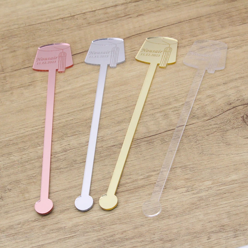 

10/30/50/100pcs Personalised Round Drink Stirrers Wedding Decorations Bachelorette Party Cocktail Stirrer Baby Shower Decoration