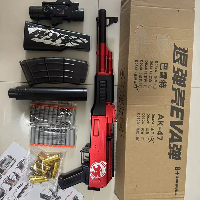 Shell Ejection AKM Soft Bullet Can Fire Machine Gun Assault Rifle Handmatig laden