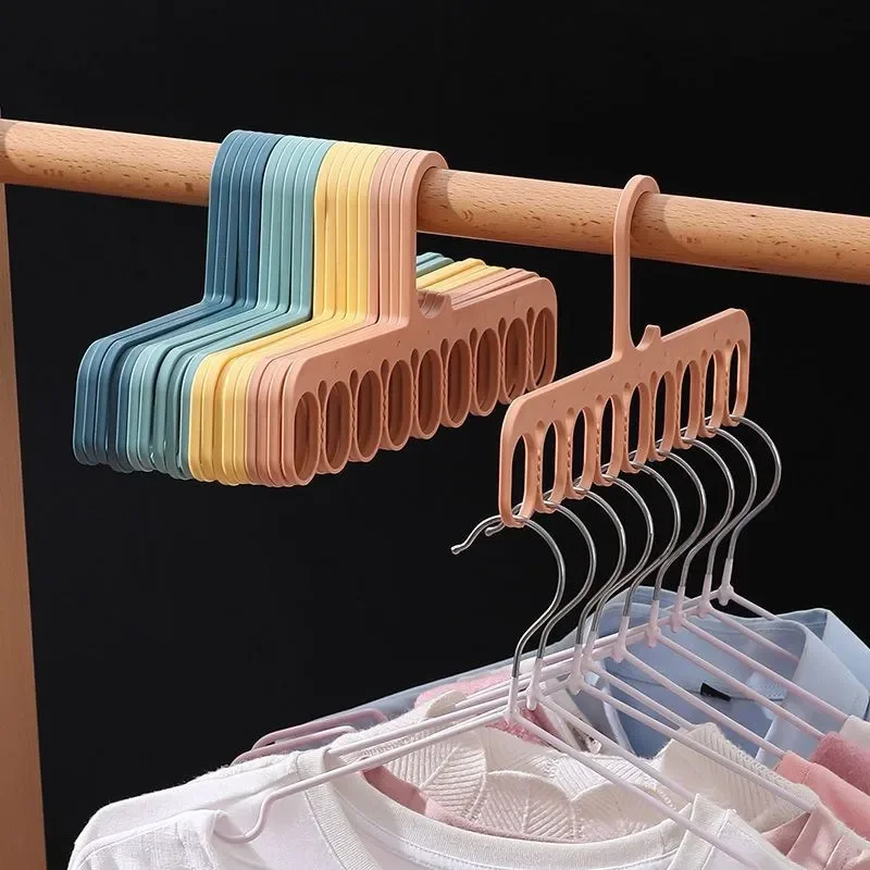 Multifuncional Clothes Hanger Organizer, Space Saving, Windproof, Clip, Roupa interior, Meias, Casa, Guarda-roupa, Armazenamento, 9 Buracos