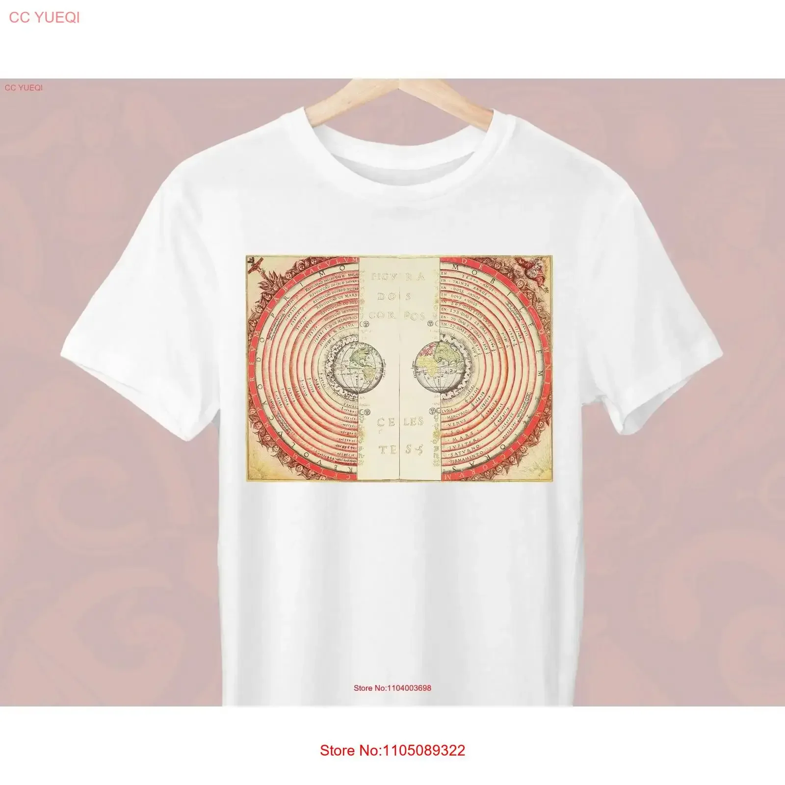 

Figure of the Heavenly Bodies Bartolomeu Velho T Shirt Greek for a Map Trendy Stylish vintage Washed fashion homme Casual Soft