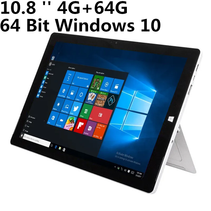 Type-C 10.8” Windows 10 Tablet 1920*1280 IPS 4GB RAM 64GB ROM 64-bit Intel Celeron N3450 Quad Core Dual Cameras 2*USB 3.0 Port