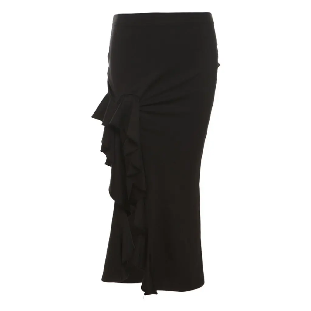 

Summer New Women's High Waist Hip Split Skirt European American Style Solid Color Slim-fit Street Fashion