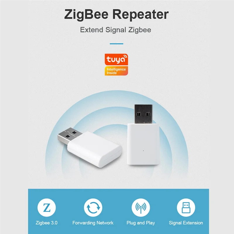 REPLA-Tuya Zigbee 3.0 Ripetitore USB Extender Amplificatore di segnale per Smart Life Gateway Hub Mesh Home Assistant Devices