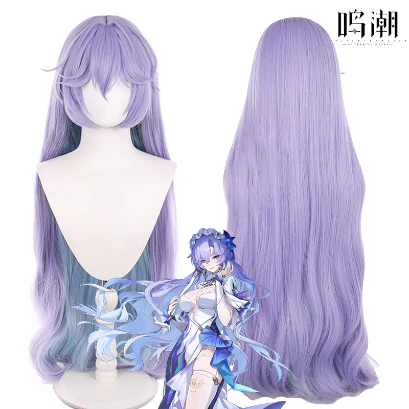 

Game Wuthering Waves Cantarella Cosplay Wig Straight Long Purple Blue Curly Hair Heat Resistant Synthetic Wigs Carnival Props