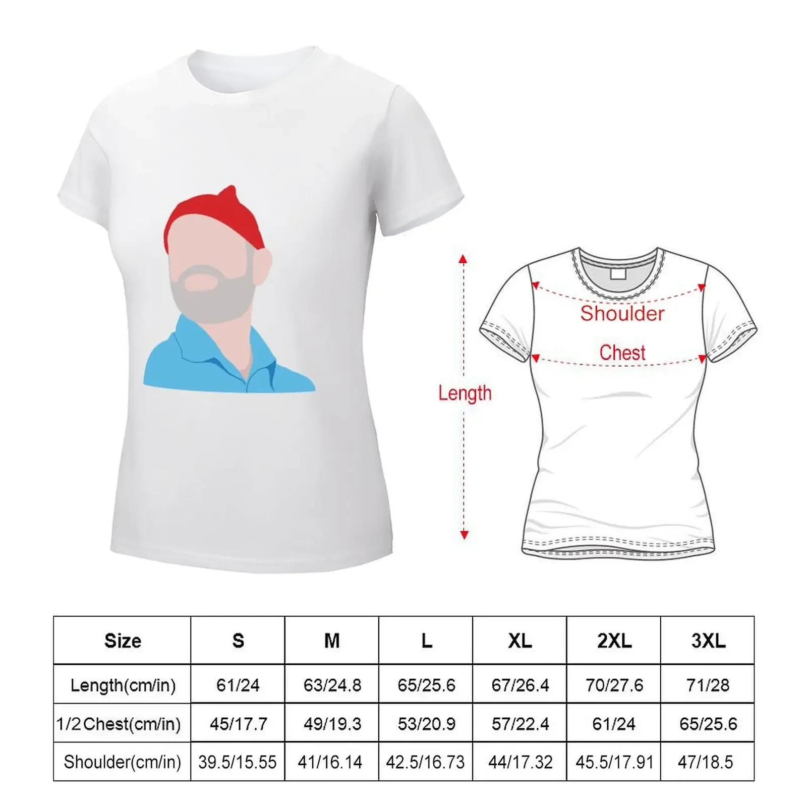 Life Aquatic with Steve Zissou Bill Murray Illustration T-shirt Blouse hippie clothes t-shirts for Women cotton