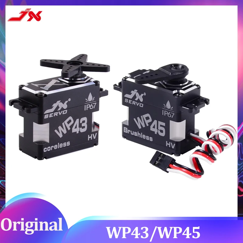 JX WP45/43 45kg IP67 Waterproof Brushless Servo Full Metal Gear High Precision CNC Shell for RC UAV Robot Industrial Application