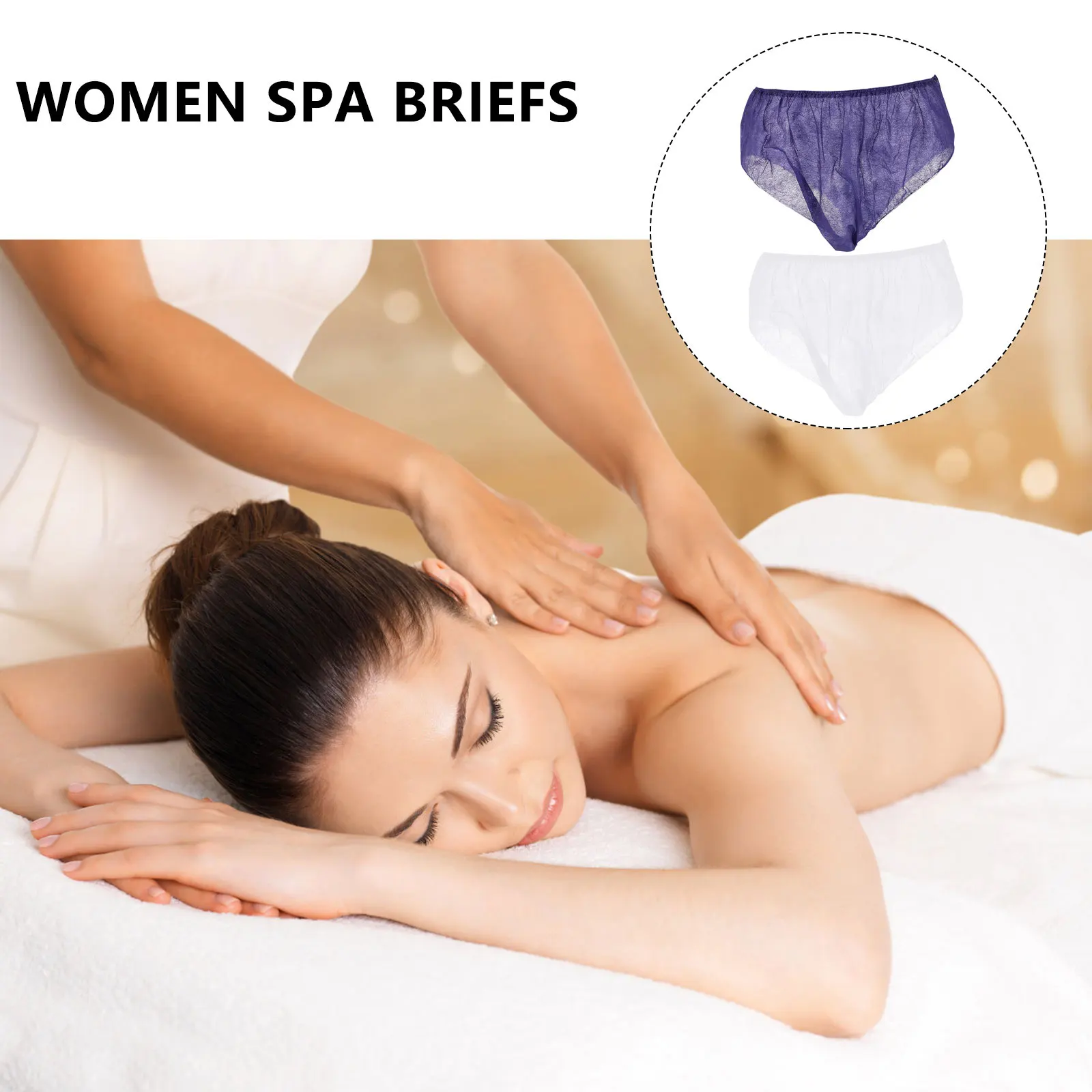 

20Pcs Disposable Women Briefs Elastic Non-Woven Fabric Breathable Spa Sauna Travel Panties Women Disposable Briefs