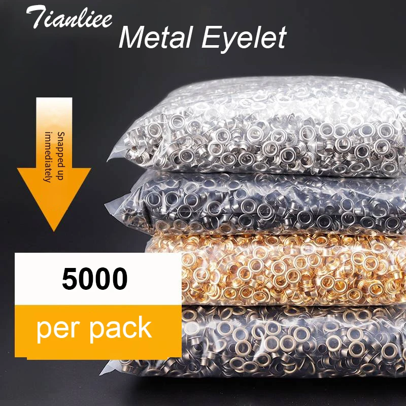 5000 juegos de ojales de Metal, accesorios Diy, pancarta artesanal, Clip de ropa para cortinas de lona, zapatos, bolsa, ojales con arandela