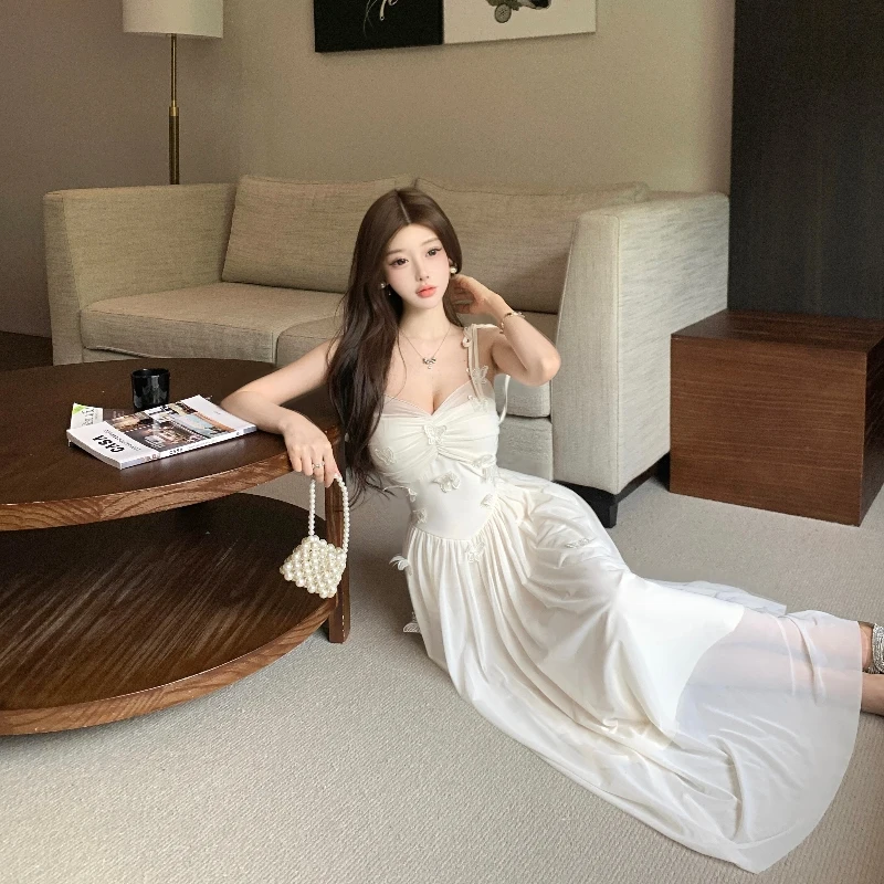 الفرنسية ثلاثية الأبعاد فراشة أنيقة ثوب مسائي المرأة تول السباغيتي حزام فستان طويل ضوء فاخر مأدبة الخطوبة فستان رسمي