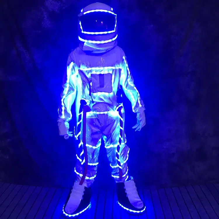 [Funny] LED Light Astronaut costume Customizable logo Colorful lighting Fancy Dress Party carnival Anime stage perform show