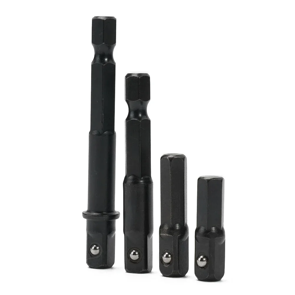 1/4 pces adaptador de soquete 1/4 "adaptador de soquete de broca para driver de impacto hex haste para soquete quadrado conversor de extensão chave de soquete