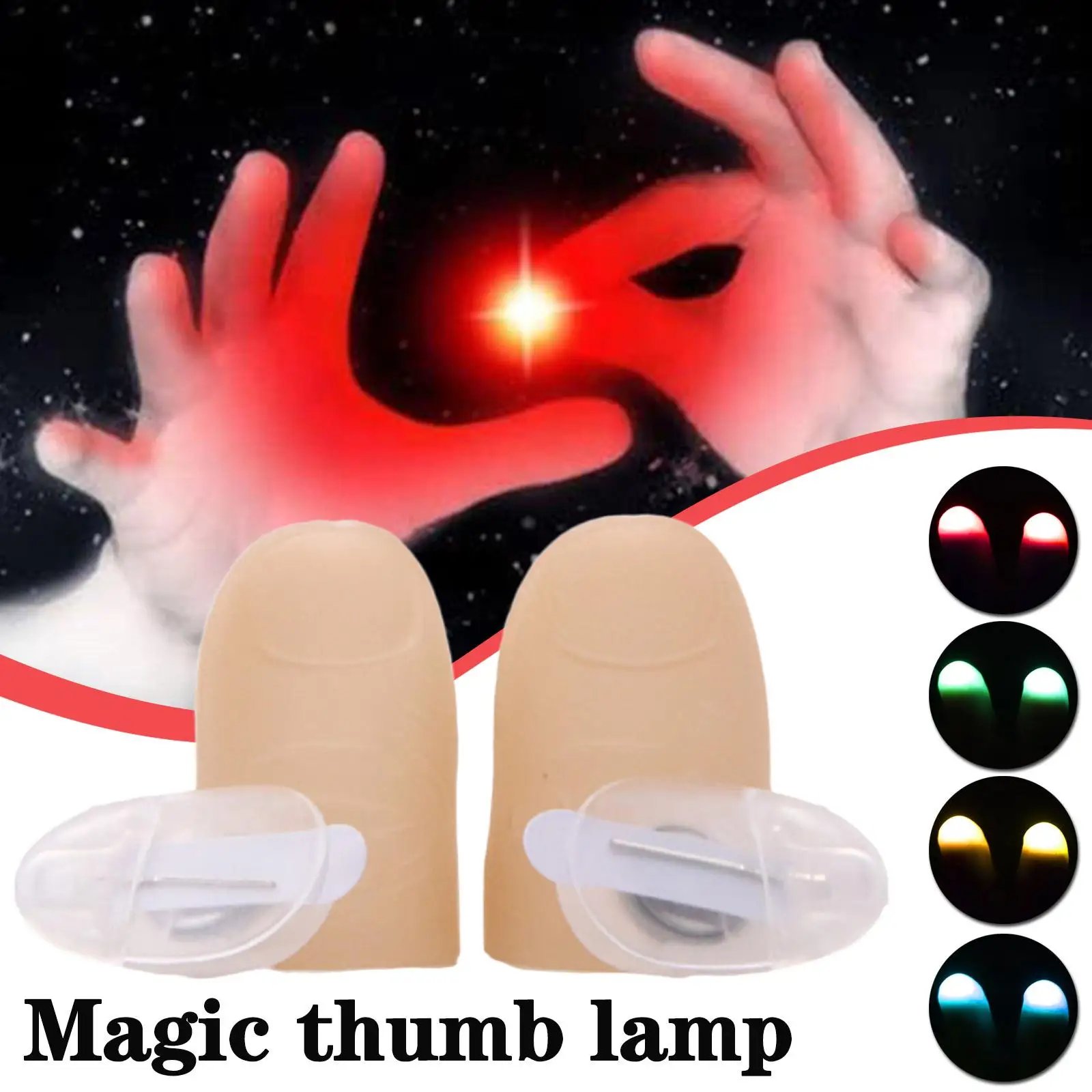 2Pcs Magic Super Electronic LED Light Flashing Fingers Magic Trick Props Kids Amazing Glow Toys Children Luminous Decor Gifts