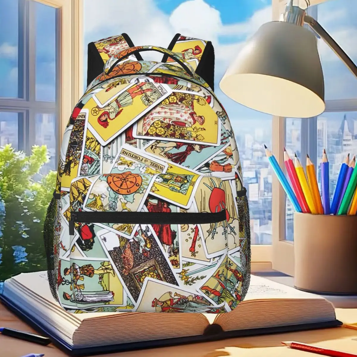 

Tarot Card Collection Student Backpack School Bag Hiking Travel Daypack for Boys Girls Fashion Bookbag Shoulder Bags