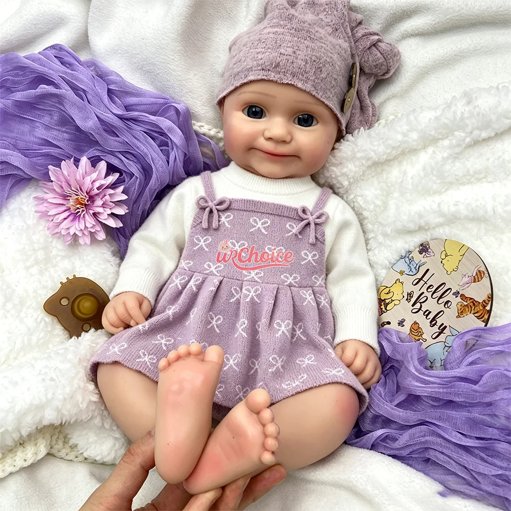 Open Mouth 20Inch Maddie Silicone Reborn Doll Newborn Chubby Hand-Painted Washable Silicone Reborn Doll For Artist Birthday Gift
