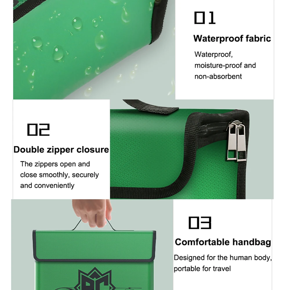 Ovonic LiPo Battery Safe Bag Portable Handheld Flame Retardant Waterproof Storage for Safe Charging Large Capacity view 2