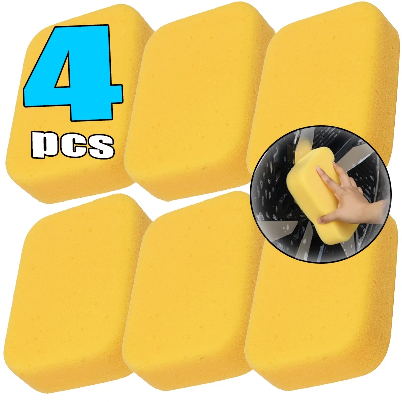 4/2/1PCS Large Size Car Care Washing Product High-Density Waxing Sponge Car Cleaning Sponge Scrubber Caulking Scrubber Accessory