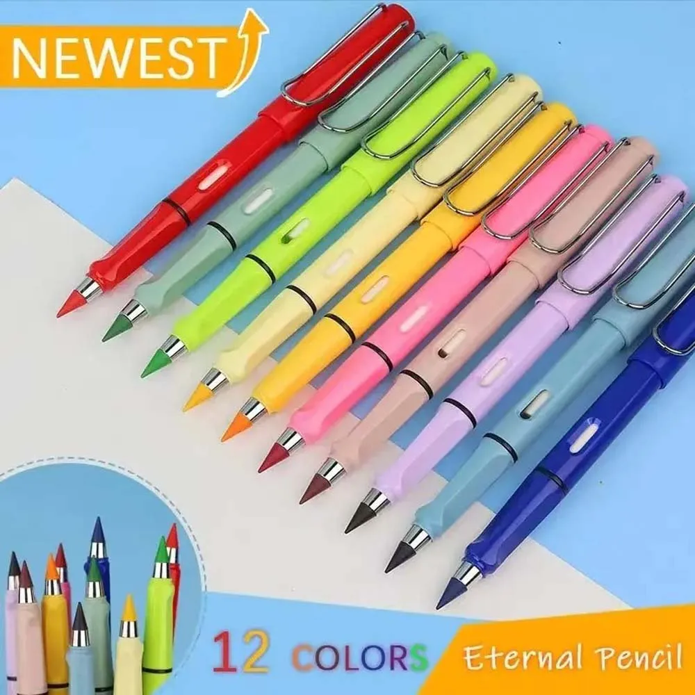 12 Sets of Color Non-sharpening Pencils, Can Erase Color Pencils, with Eraser Writing Smooth and Easy to Erase