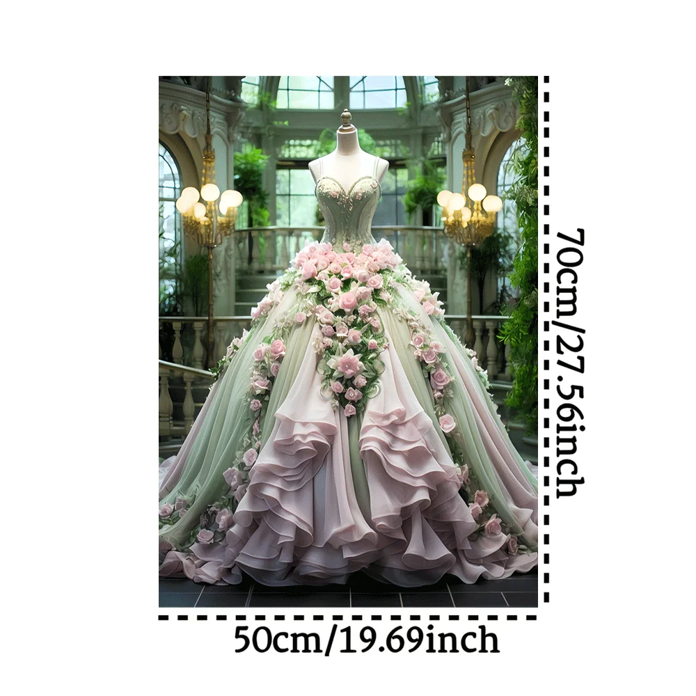 우아한 꽃무늬 웨딩 드레스 직소 퍼즐 성인 소녀 예술적 지적 게임 홈 레저 패션 테마 장식 퍼즐 장난감