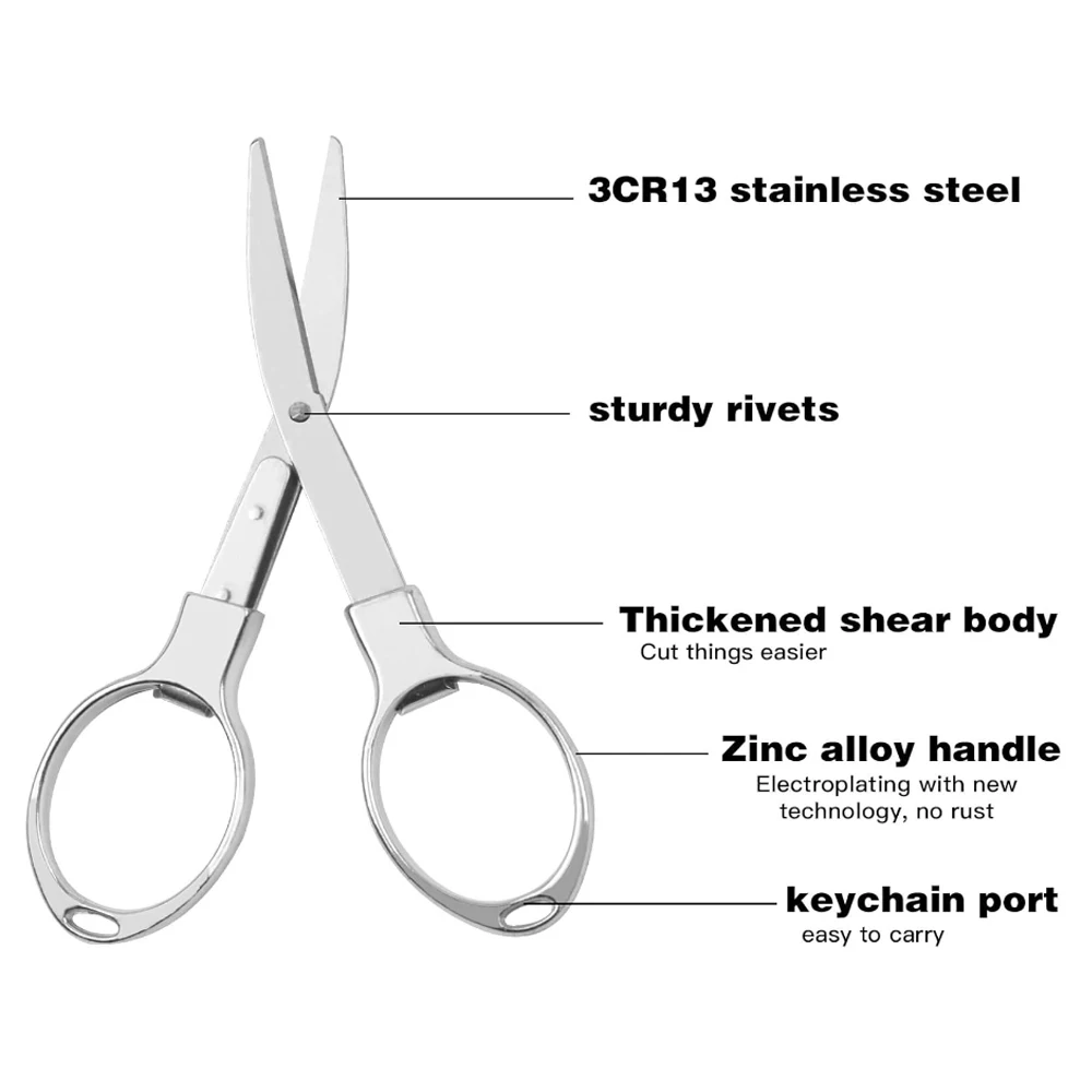 1/2/10Pcs Foldable Silver Scissors Stainless Steel Smoking Accessories DIY Crafts Fishing Cutter Tool For Tobacco Herb For Smoke