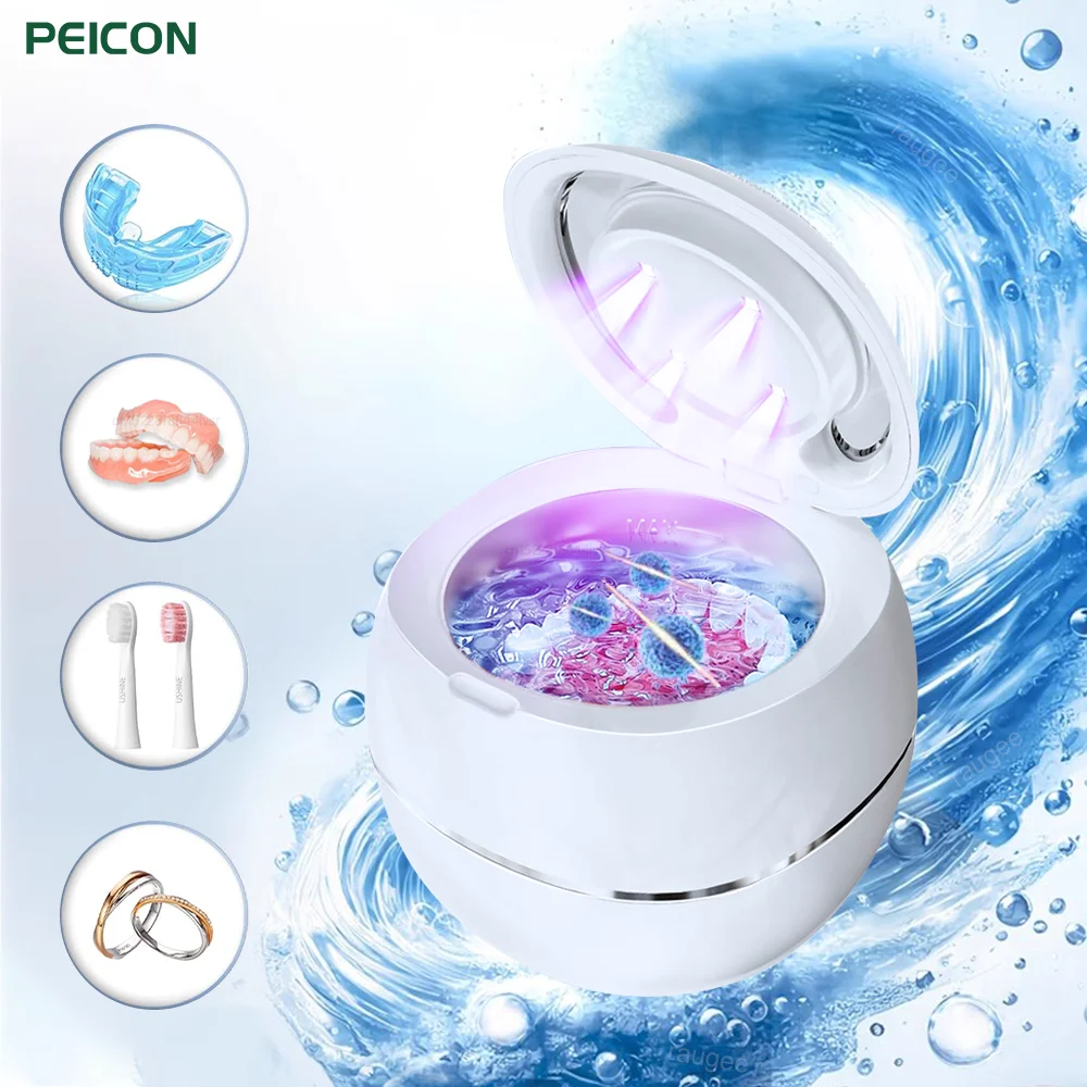 Ultrasonic Cleaner Denture Ultrasound Bath Household Ultrasonic UV Cleaner for Washing Denture Jewelry Dental Ultrasonic Cleaner