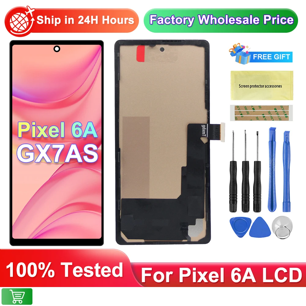 Pixel6A AMOLED pour Google Pixel 6A LCD écran tactile numériseur assemblée remplacement pour Pixel 6A GX7AS GB62Z G1AZG GB17L