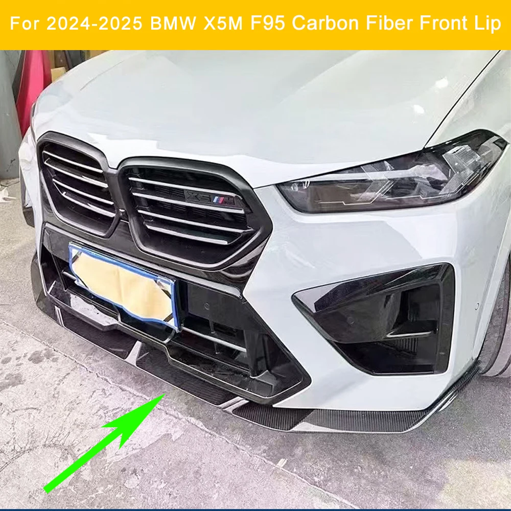 

Suitable for 2024-2025 BMW X5 M F95 Carbon Fiber Front Lip Front Bumper Spoiler diffuser anti scratch Body Kit Accessories