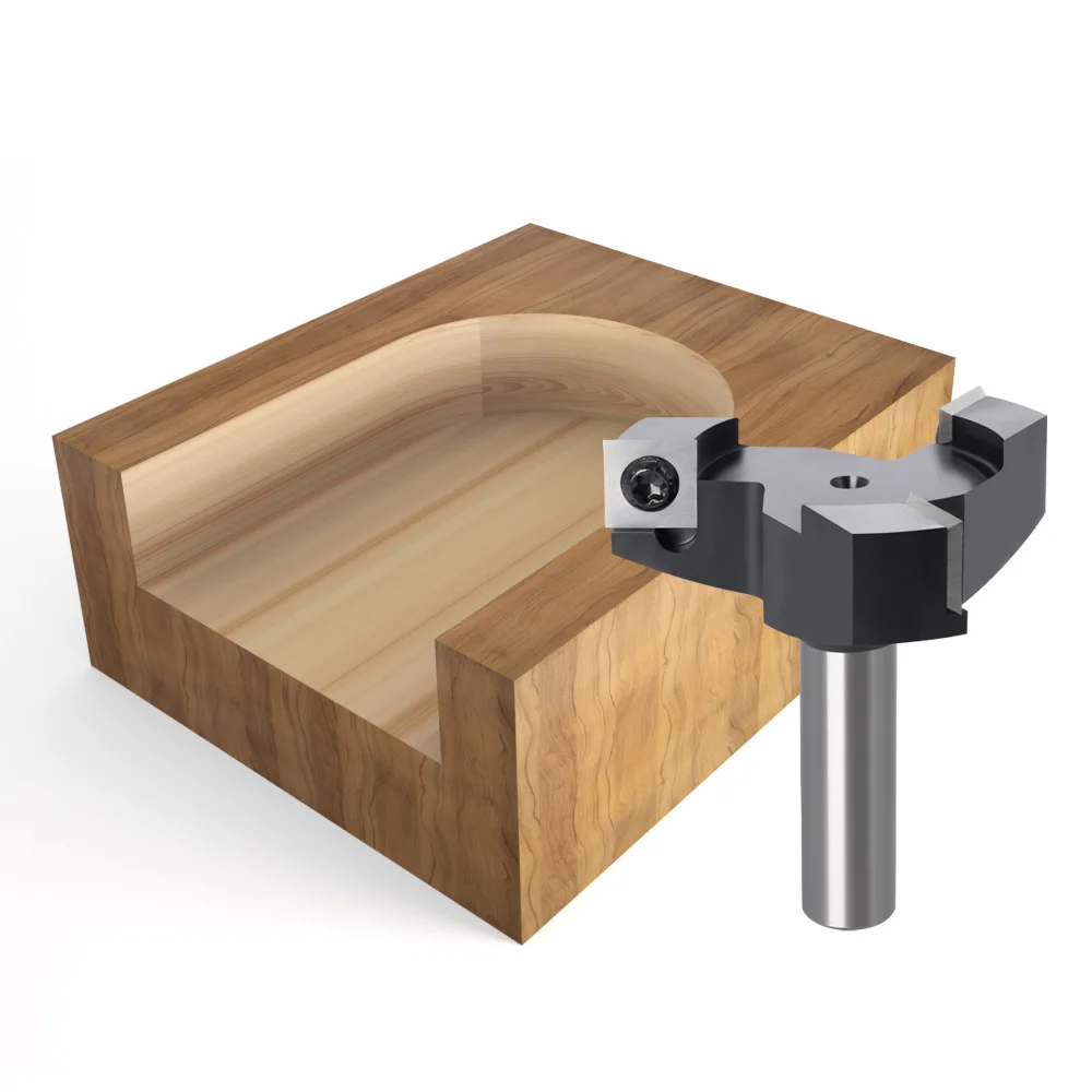 ICK CNC Surfacing Cleaning Bottom Router Bit Insert-Style Spoilboard Face End Wood Milling Cutter with 8/12/12.7mm Shank