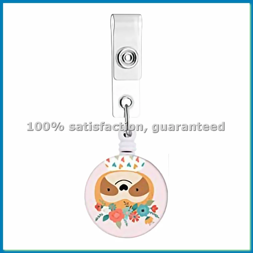 6 Pcs Animal Badge Reels Retractable Badge Holder with Alligator Clip Nurse Cute Badge Clip for ID Card Holders-SPMI